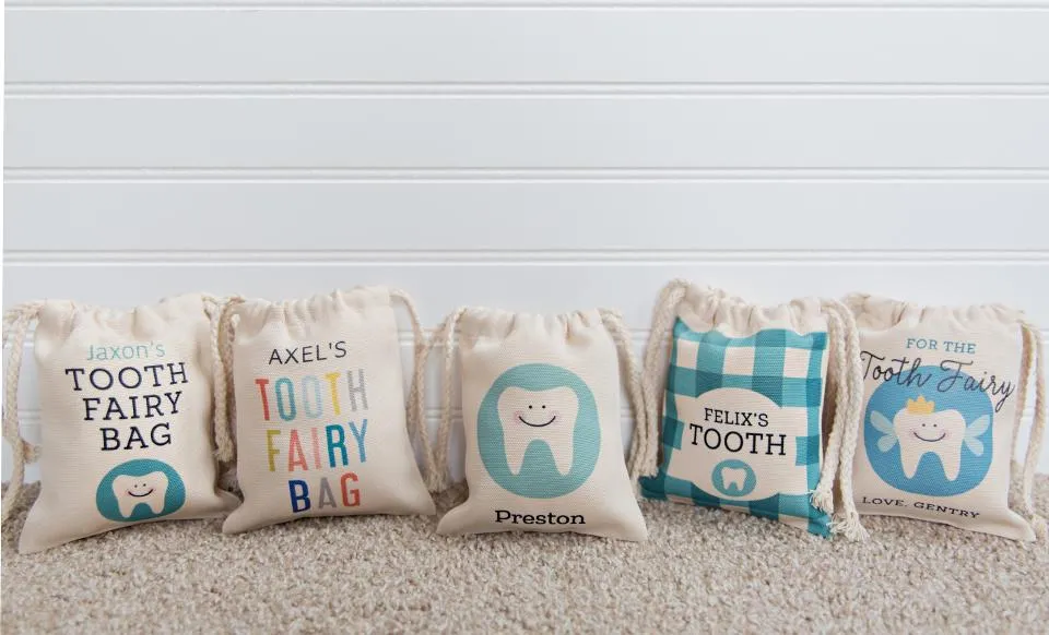 Personalized Kids Tooth Fairy Bags