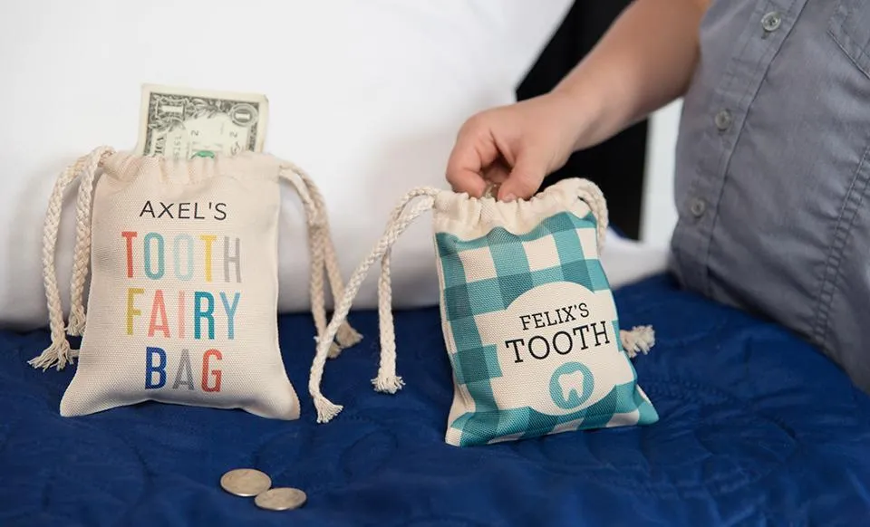 Personalized Kids Tooth Fairy Bags