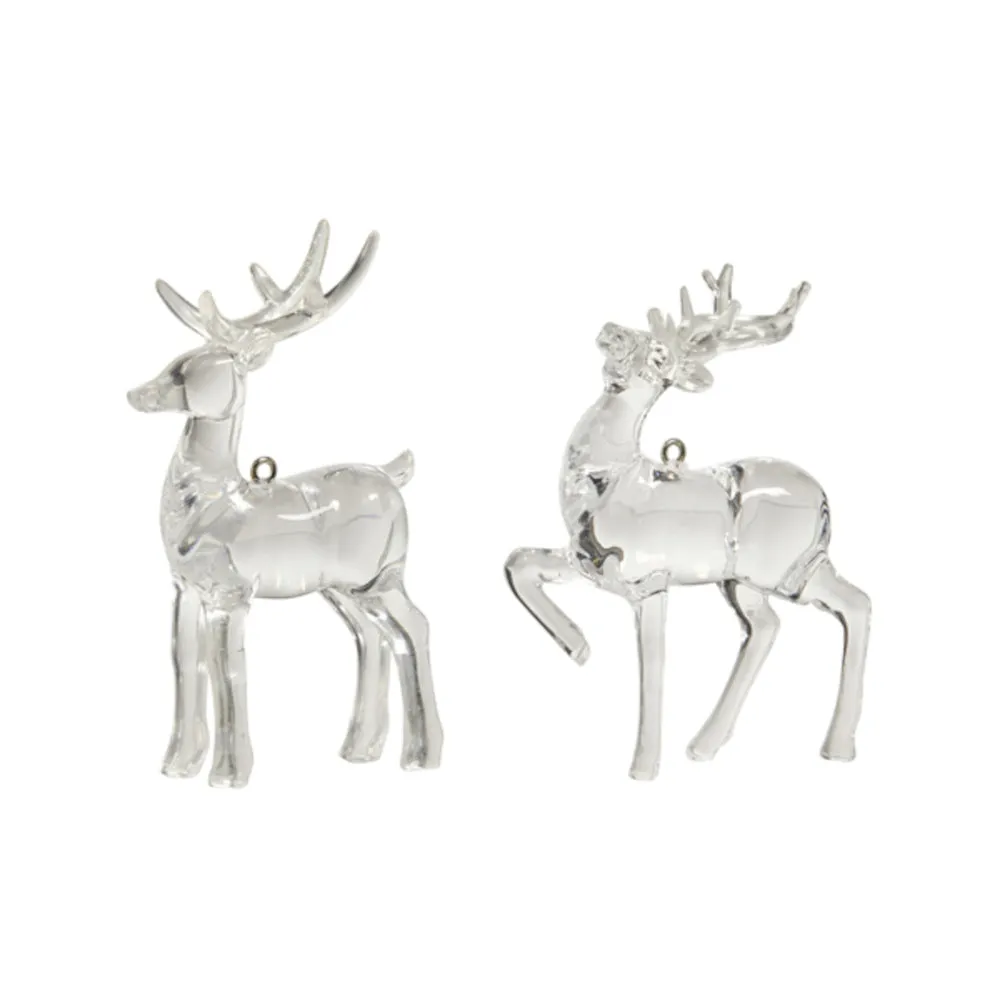 RAZ Deer Ornament Clear Assorted 10cm (price per item)