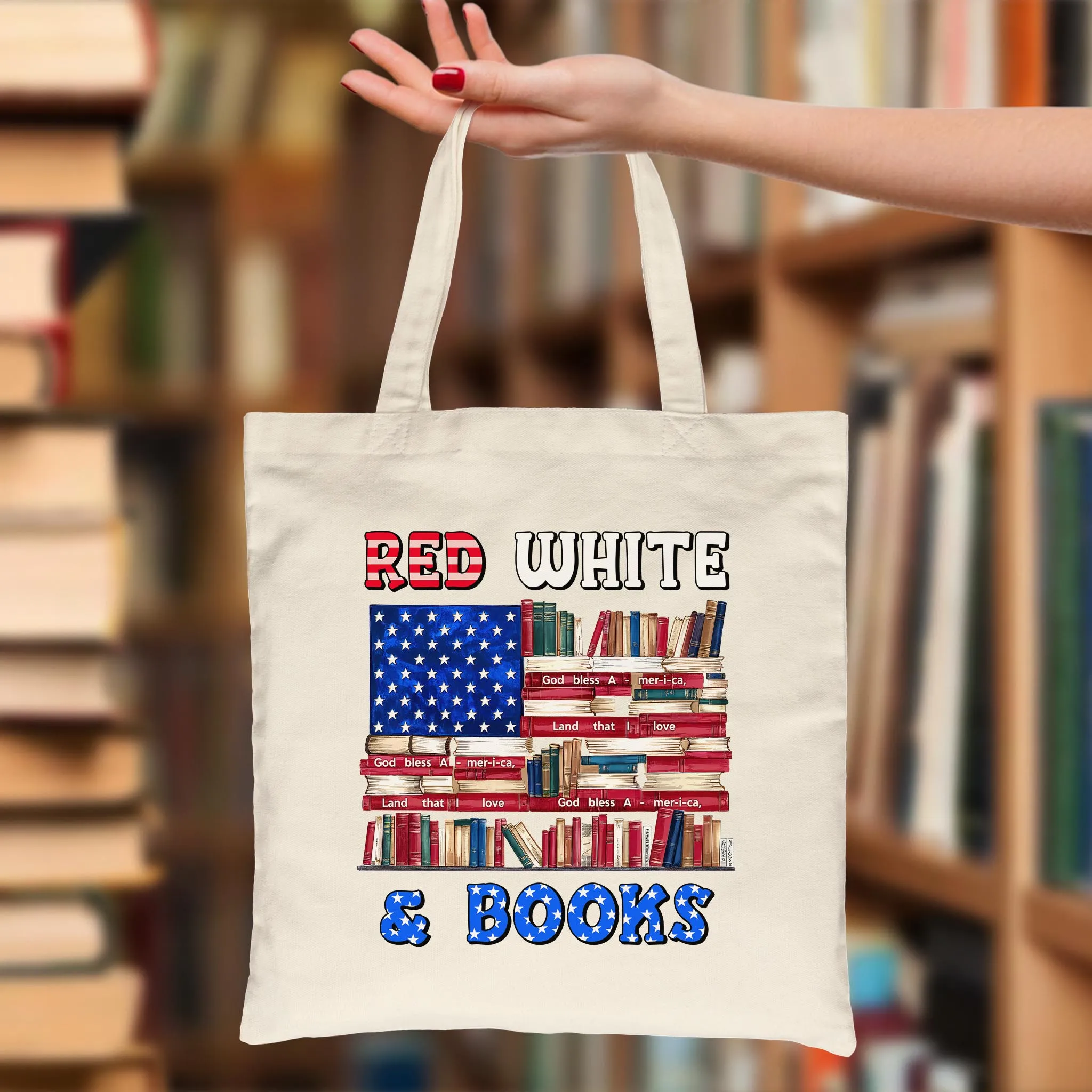 Red, White & Books Book Lovers Gift TBW535