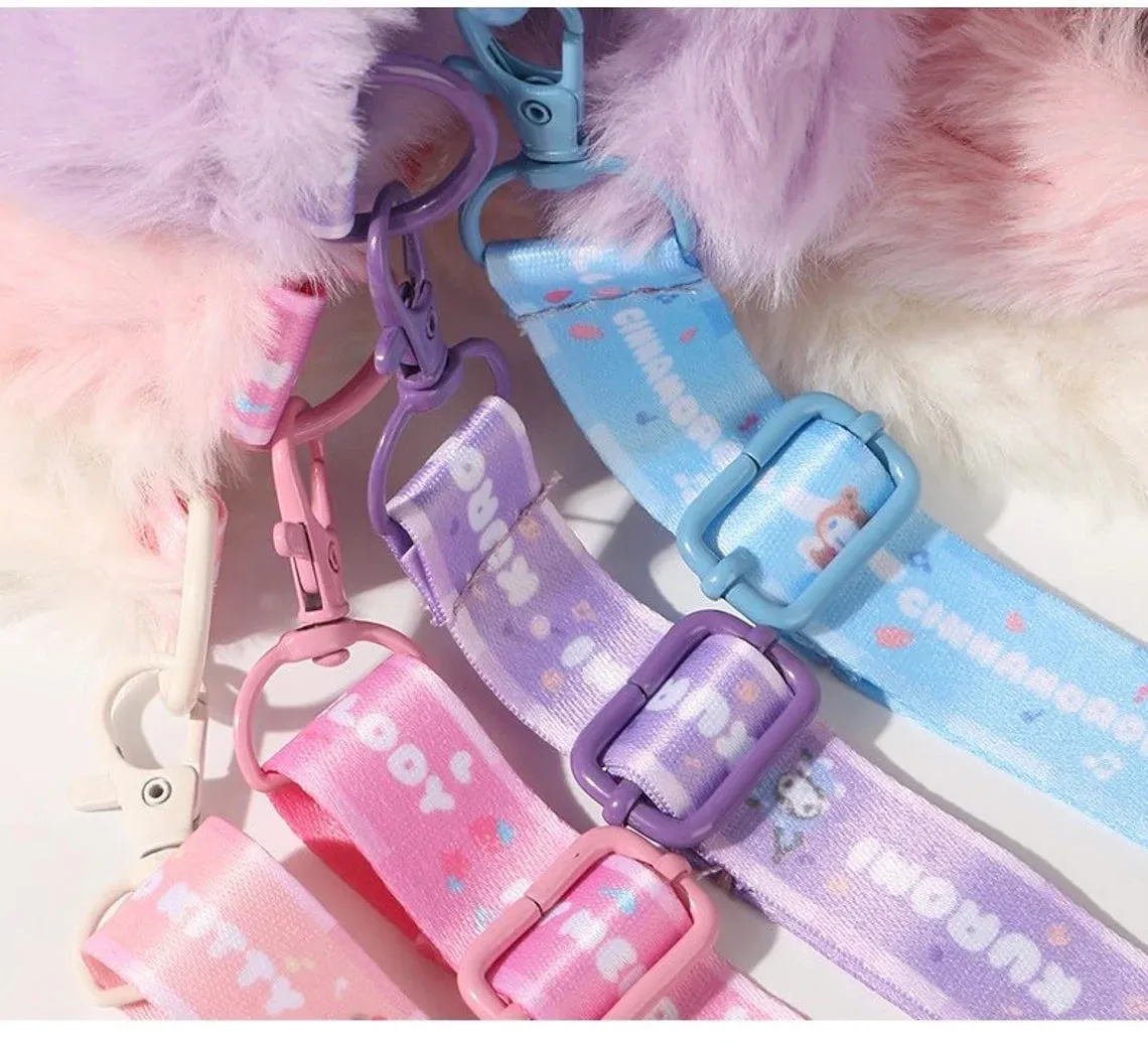 Sanrio Hello Kitty My Melody Kuromi Cinnamoroll Fluffy Shopping Totes Shoulder Bag with Strap