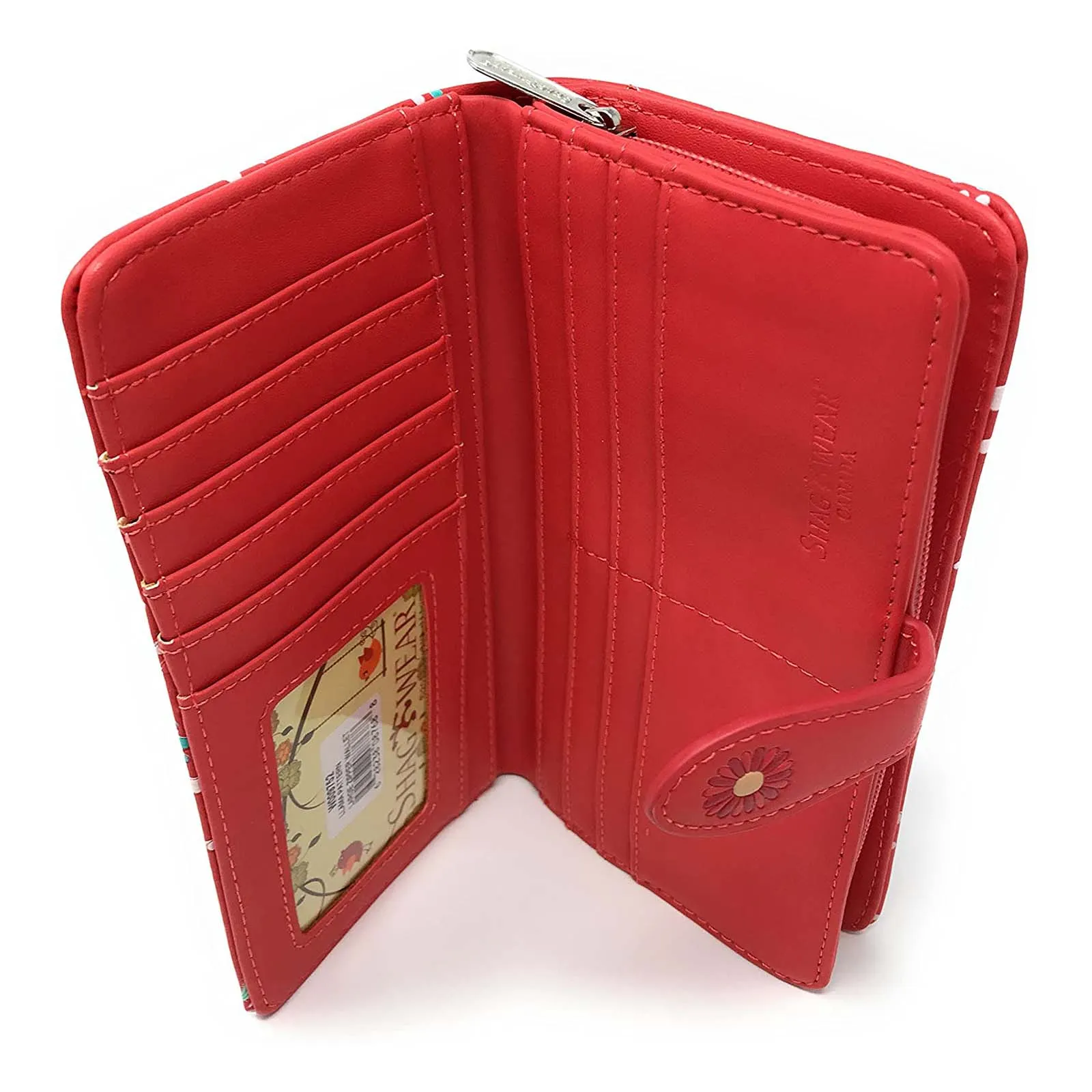 Shagwear Llama Pattern Large Salmon Zipper Wallet