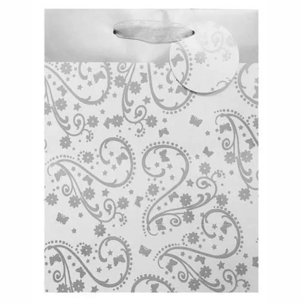 Silver Stripe / Pattern Printed Large Gift Bag