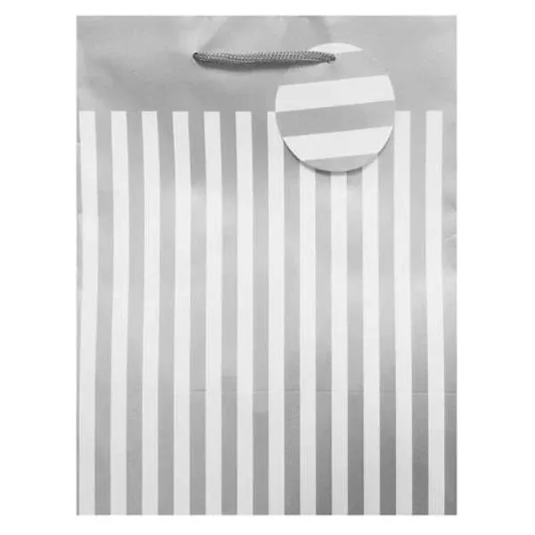 Silver Stripe / Pattern Printed Large Gift Bag
