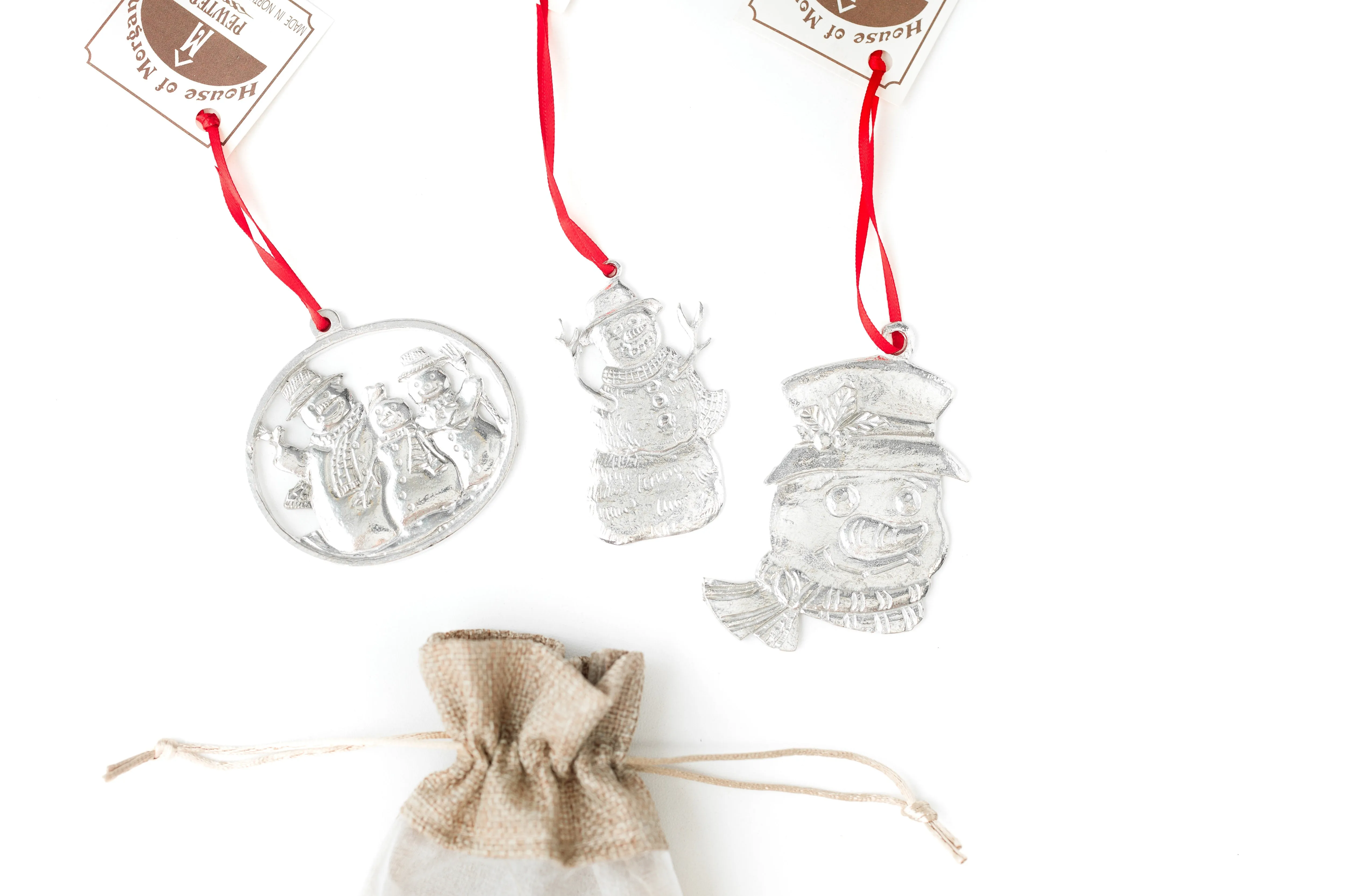 Snowman Christmas Ornament - Individual or Gift Set