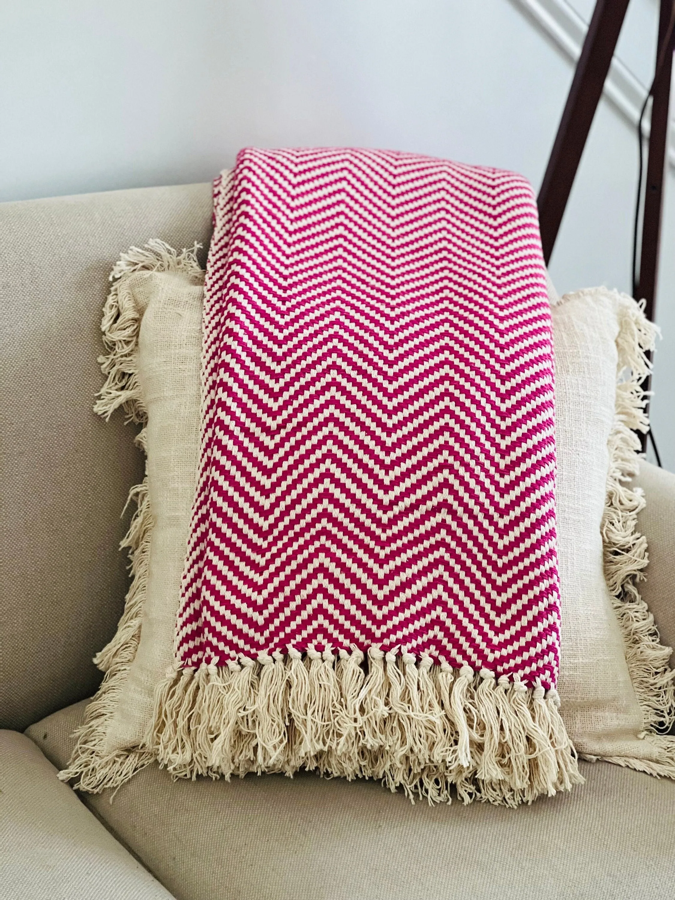 Soft Cotton Turkish blanket with tassels, Boho blanket Woven throw blanket for couch, Reversible Blanket, Housewarming gift, Christmas gift