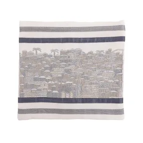 Tallit Bag - Full Embroidery - Jerusalem - Silver
