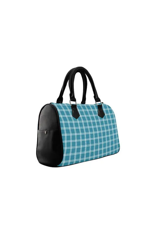 Tattersall Blue Boston Handbag