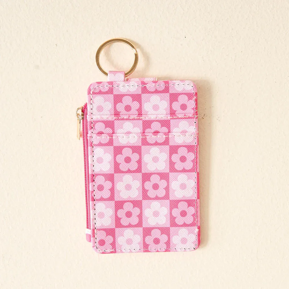 The Darling Effect - Flower Check Keychain Card Wallet