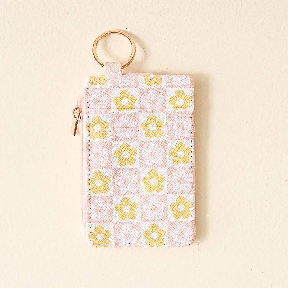 The Darling Effect - Flower Check Keychain Card Wallet