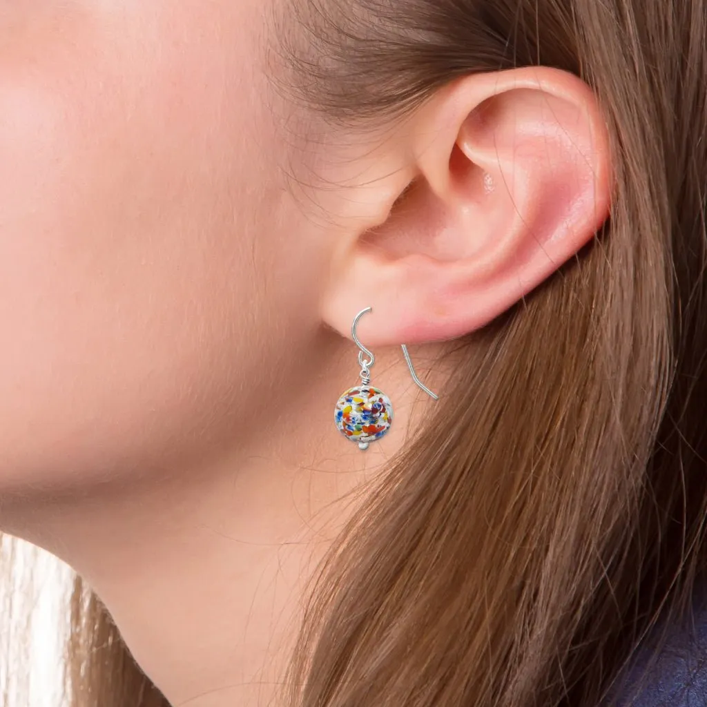 The Kiss Silver Round Earrings