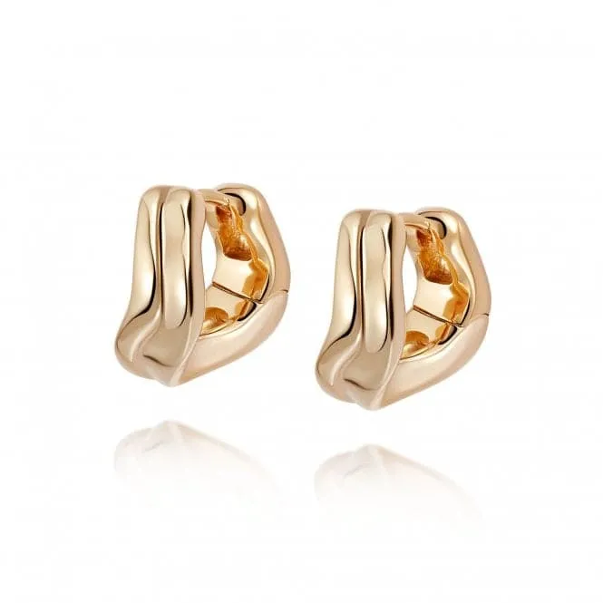 Treasures Sandwave Huggie Ear 18ct Gold Plated Earrings TE04_GP