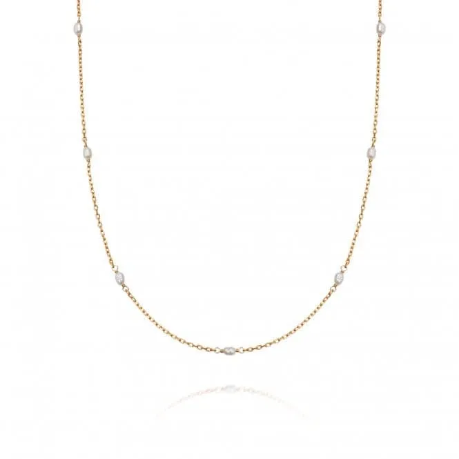 Treasures Seed Pearl Chain 18ct Gold Plated Necklace TN05_GP