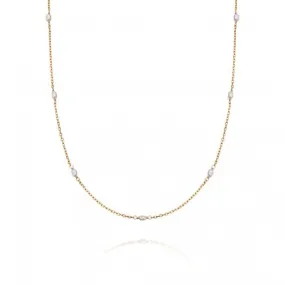 Treasures Seed Pearl Chain 18ct Gold Plated Necklace TN05_GP