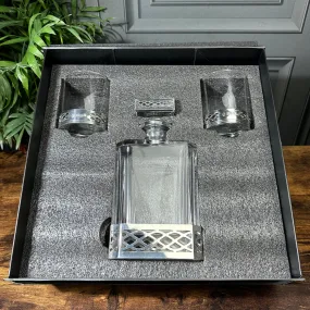 Uisge Beatha 650ml Whisky, Wine & Spirits Decanter Gift Set Includes 2x 11oz Uisge Beatha Pewter Tumblers