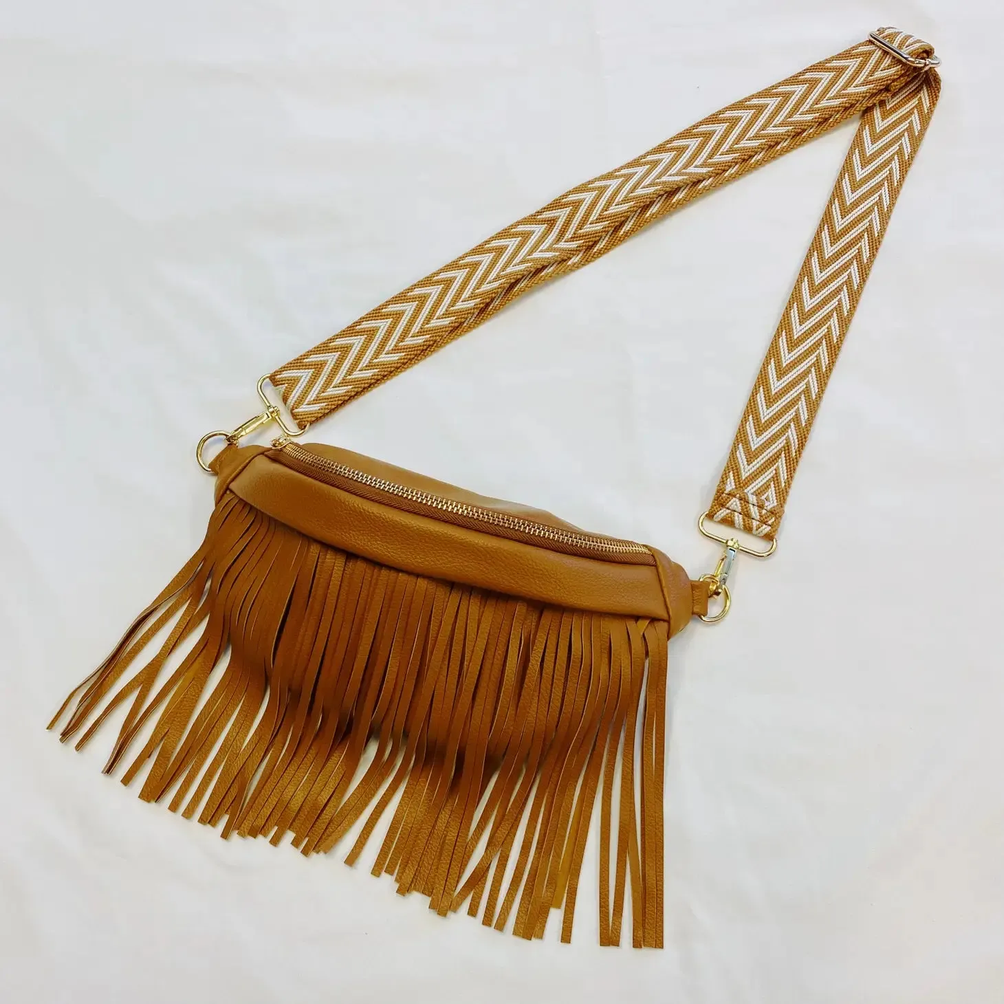 Vegan Leather Fringed-Or-Not Sling Bag