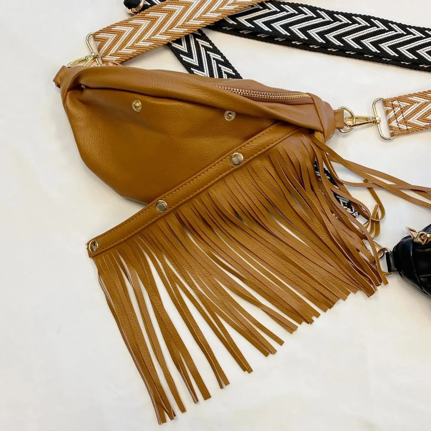 Vegan Leather Fringed-Or-Not Sling Bag