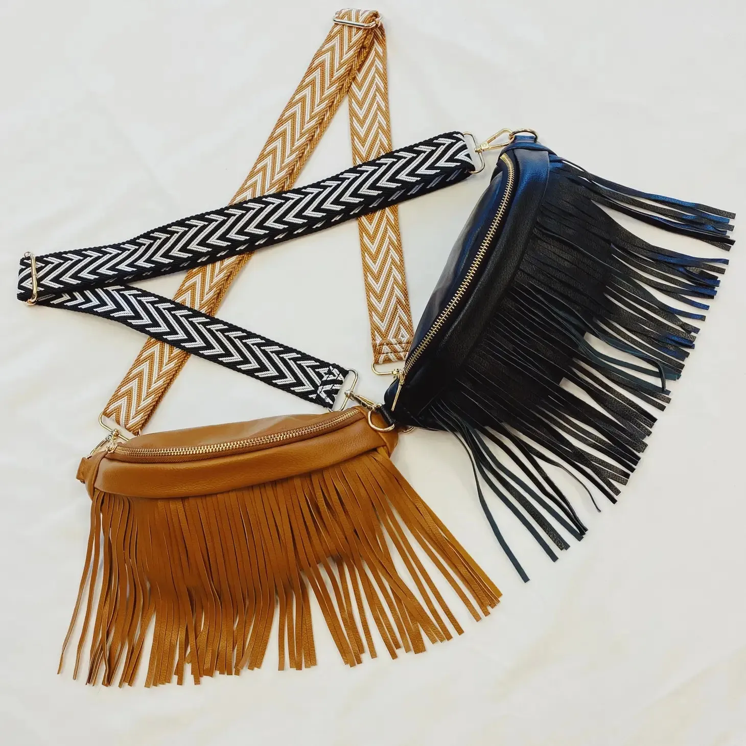 Vegan Leather Fringed-Or-Not Sling Bag