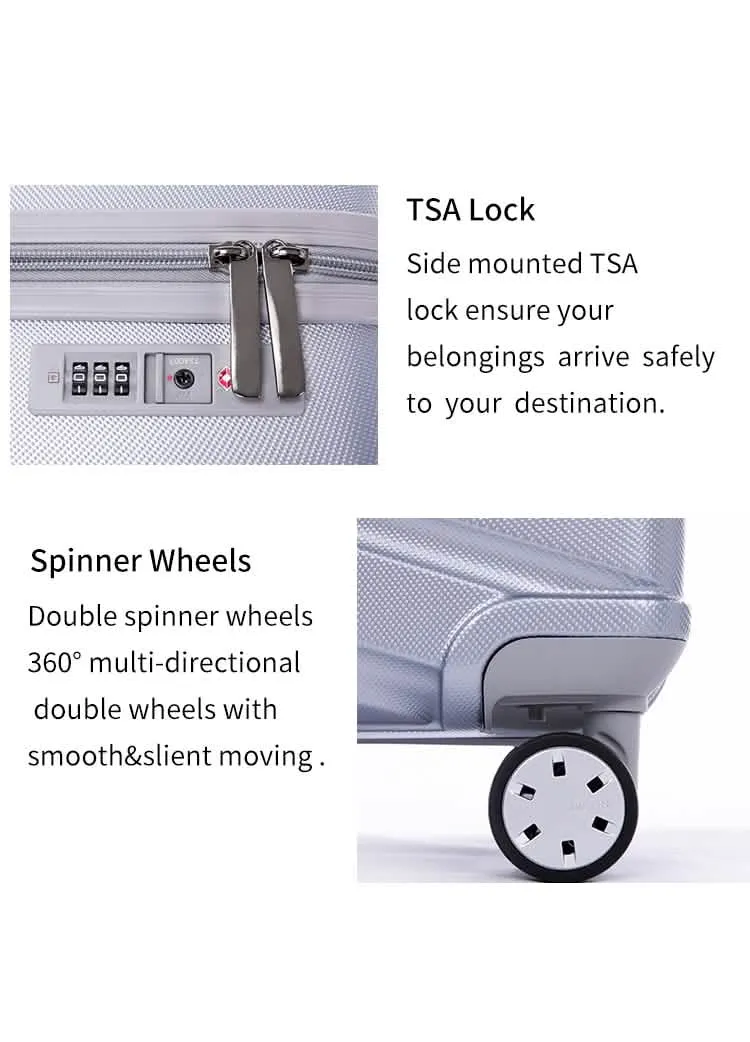 Vibrant Red 3-Piece Hardshell Luggage Set with 360-Degree Spinner Wheels and TSA Lock