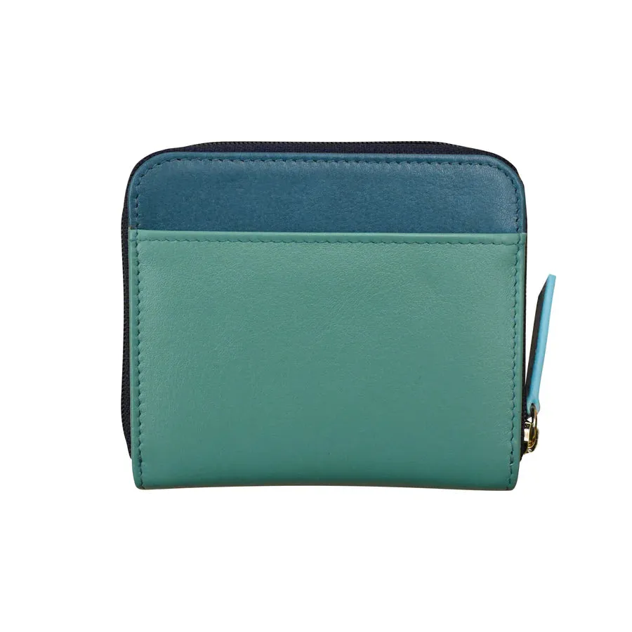 Wallet Small Flap Pocket Card Holder Serenity Multi Leather RFID Blocking 6239