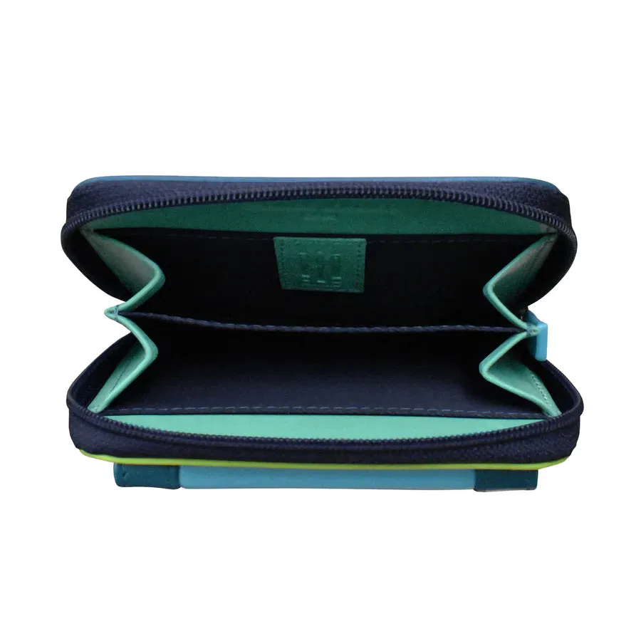 Wallet Small Flap Pocket Card Holder Serenity Multi Leather RFID Blocking 6239