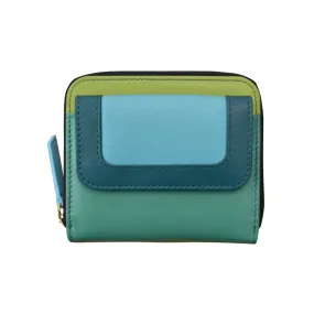Wallet Small Flap Pocket Card Holder Serenity Multi Leather RFID Blocking 6239