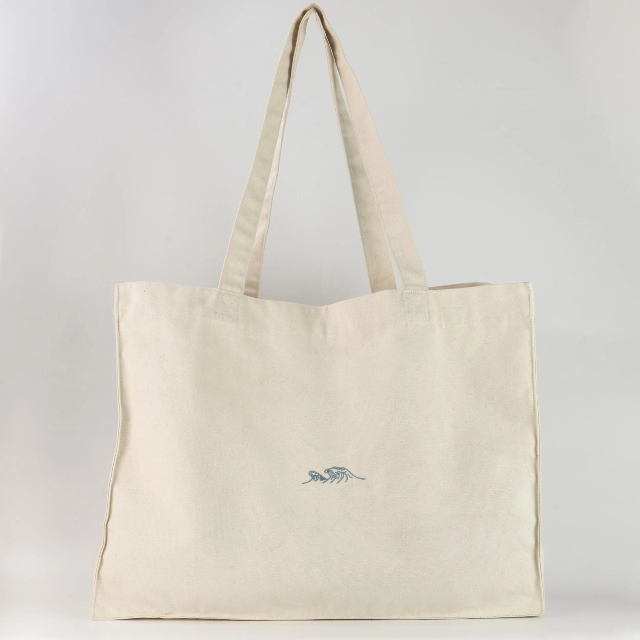 Wave Embroidered Tote Bag