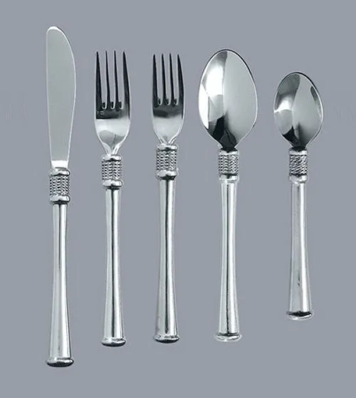 Whip Stitched Rope Flat Base South African Pewter Flatware