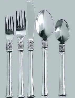 Whip Stitched Rope Flat Base South African Pewter Flatware