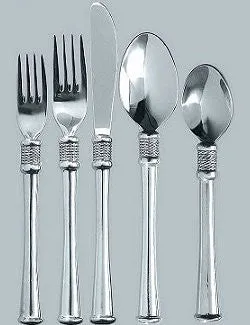 Whip Stitched Rope Flat Base South African Pewter Flatware