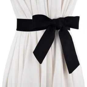 Women's Suede All-Match Ribbon with Skirt Knotted Women Belt Bag