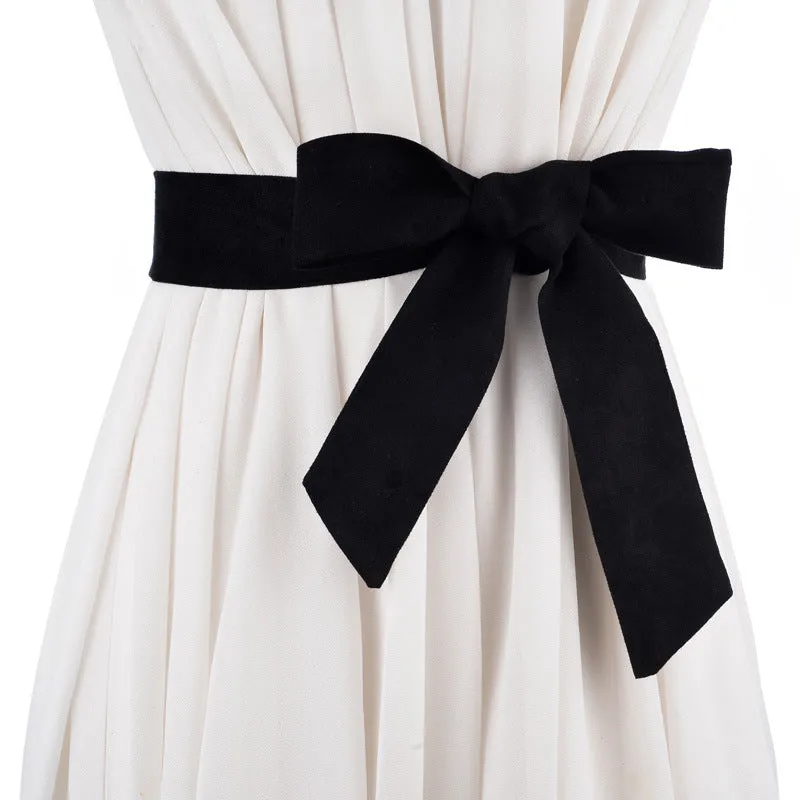 Women's Suede All-Match Ribbon with Skirt Knotted Women Belt Bag