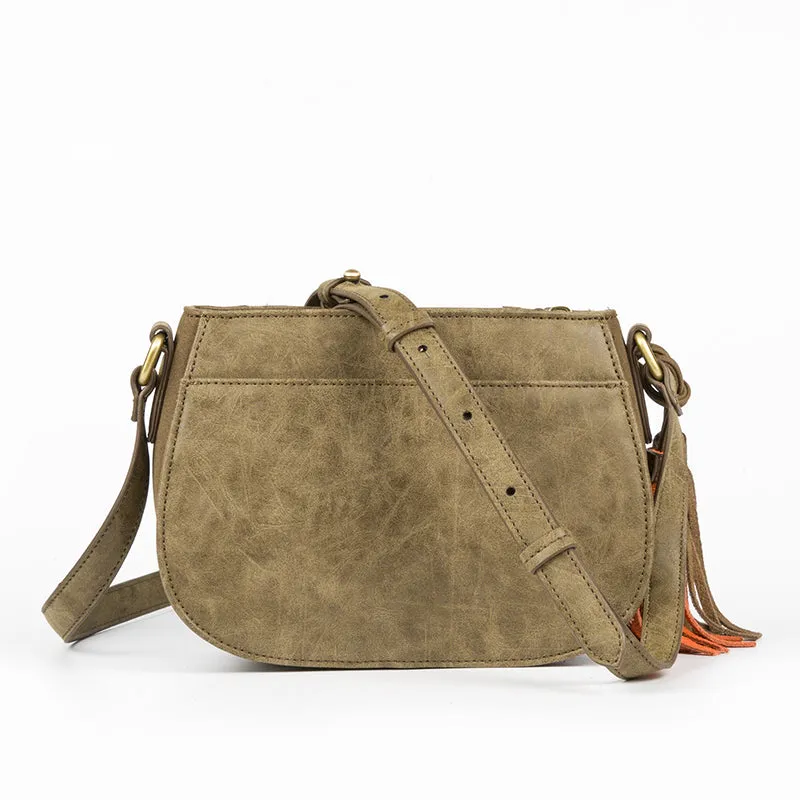 Womens Western Crossbody Purse With Fringe Vegan Leather Ladies Shoulder Bag