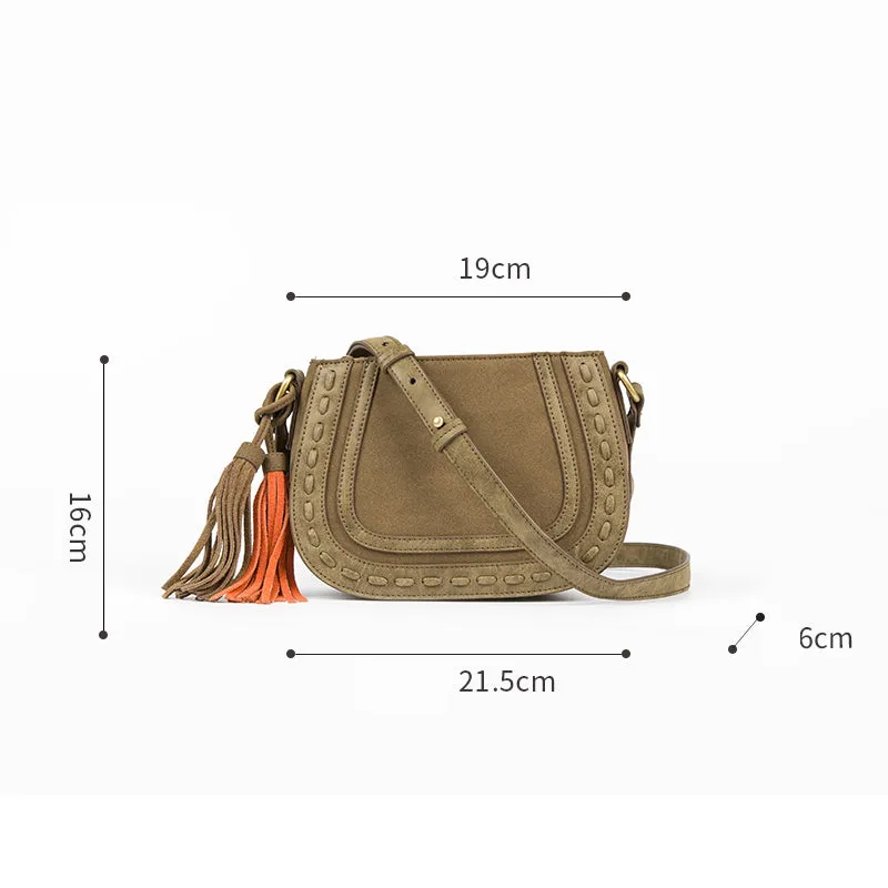 Womens Western Crossbody Purse With Fringe Vegan Leather Ladies Shoulder Bag
