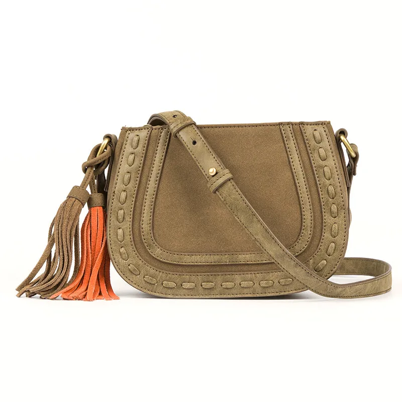 Womens Western Crossbody Purse With Fringe Vegan Leather Ladies Shoulder Bag
