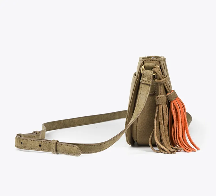 Womens Western Crossbody Purse With Fringe Vegan Leather Ladies Shoulder Bag