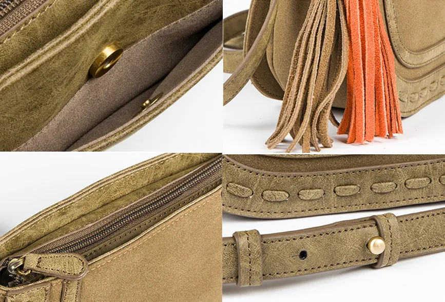 Womens Western Crossbody Purse With Fringe Vegan Leather Ladies Shoulder Bag